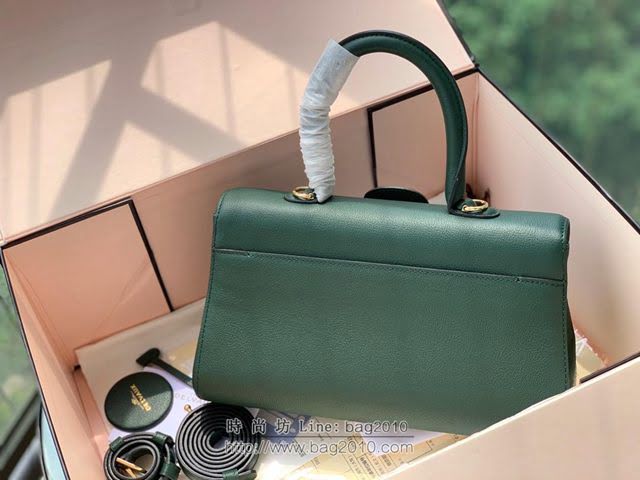 DELVAUX女包 春夏新款 Brillant系列手袋 進口牛皮 德爾沃女手提包 DS0028 翡翠綠 Delvaux單肩斜挎包  fcs1356